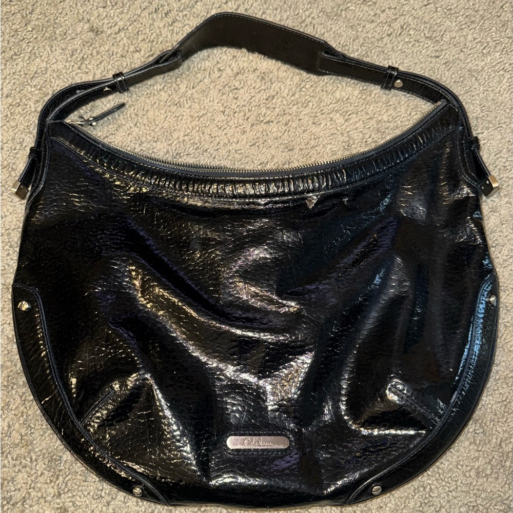 Cole Haan Black Patent Leather Hobo Bag Like New Condition